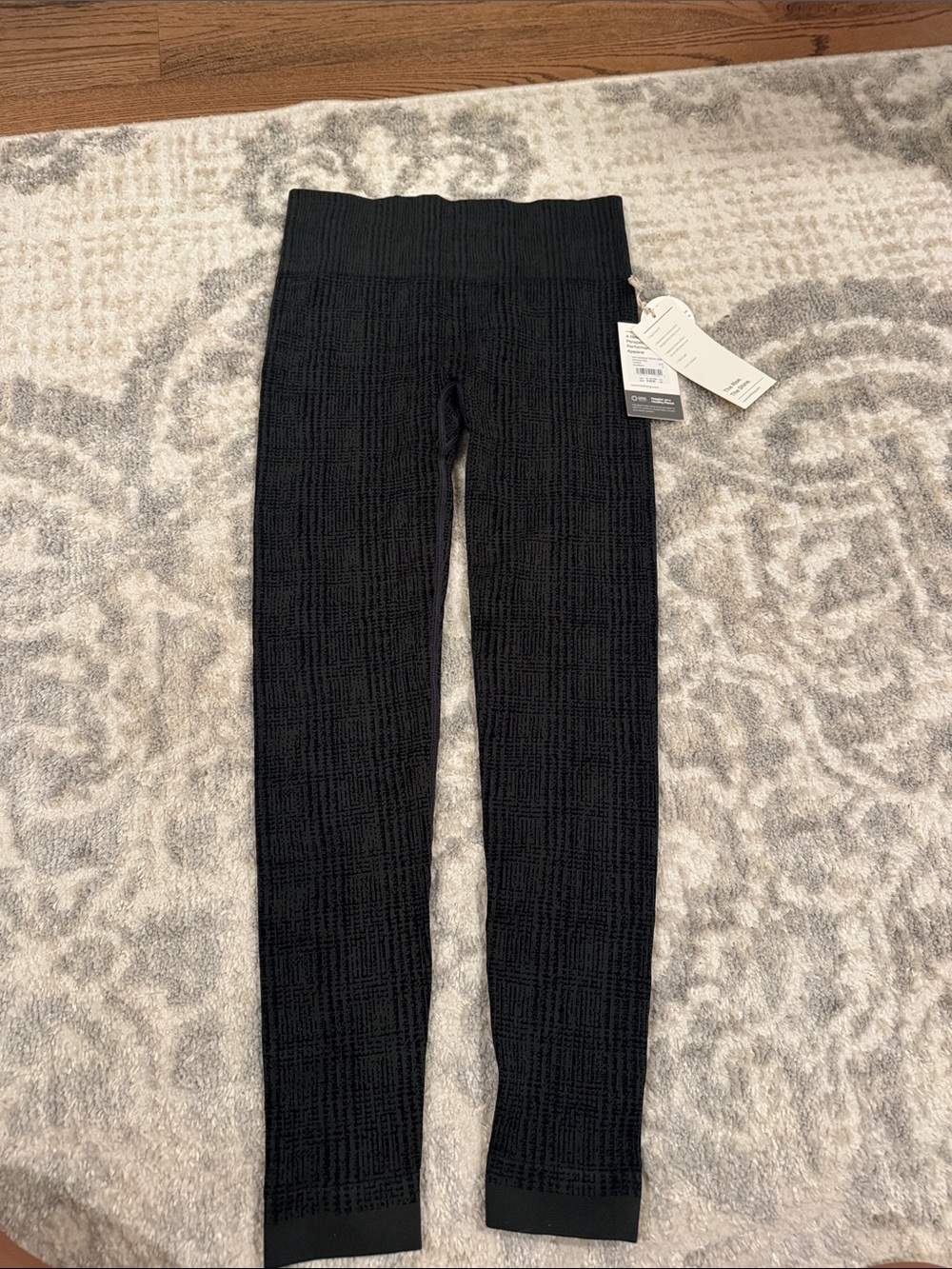 Vuori Black Textured Ribbed Leggings
